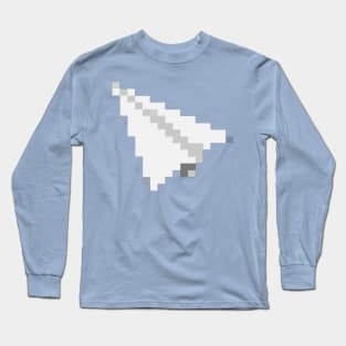 Paper Airplane Pixel Art Long Sleeve T-Shirt